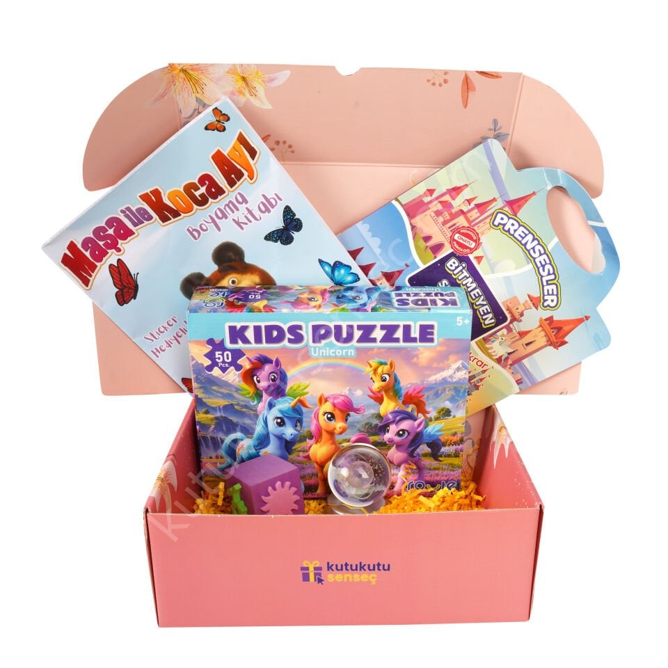 Kız Çocuklara Özel Puzzle ve Takı Seti Hediye Kutusu